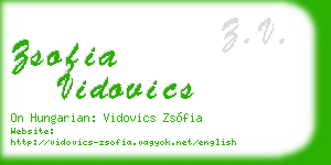 zsofia vidovics business card